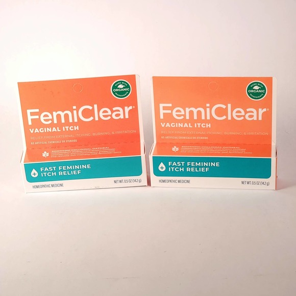 2 FemiClear Vaginal Itch Relief .5oz Organic Colloidal Oatmeal Homeopathic 9/25+ - Picture 1 of 6